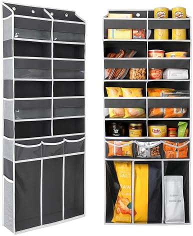 Extra Large Over The Door Organizer with Clear Pockets - 8 Compartments & XL Bottom Storage, Heavy-Duty Hanging Organizer for Bathroom, Bedroom, Closet (57 Inch Height). by EZVERY