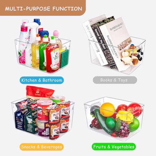 6 Pack Clear Plastic Storage Bins, Kitchen&Pantry Organizer Large - Image 4