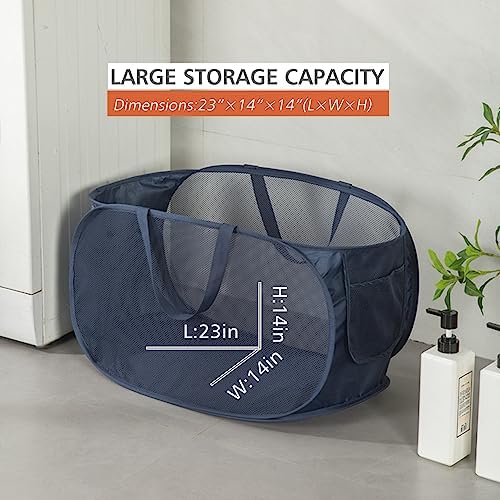 Sturdy Mesh Laundry Hamper Basket Bag,collapsible Pop up for Laundry Room - Image 4