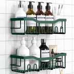 EUDELE Shower Caddy 2 Pack, Adhesive Shower Organizer for Home Decor & Kitchen Storage, No Drilling, Rustproof Stainless Steel Bathroom Shelf Organizer by EUDELE
