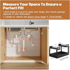 1 Pack Expandable Under Sink Organizers And Storage With Upgrade Ball-Bearing Slide Tracks,2-Tier Pull Out Under Cabinet Organizer Height Adjustable,Slide Out Under Sink Drawers-Black(Patent Pending) - Image 3