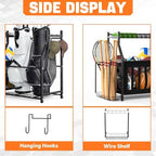 TORACK Golf Bags Stand with Ball Storage, Large Capacity Garage Sports Equipment Organizer - Image 5