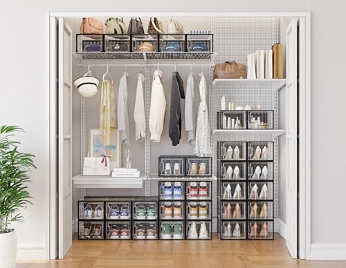 HOMIDEC XL Clear Shoe Storage Boxes, Stackable Shoe Organizer for Closet - Image 2