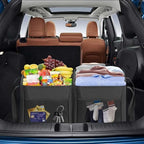 LHZK Standing Extra Large Utility Tote Bag with Metal Wire Frame and the Sides Rinforced, Extra Large Tote Bag with Handle, Reusable Grocery Bags Foldable, Beach Bag, Car Tote (Black) - Image 6