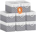 Fab totes Storage Bins 8-Pack, Foldable Storage Baskets for Organizing Toys, Books, Shelves, Closet, Large Storage Box with Rope Handles, Sturdy Organizer Bins,Clover Grey by Fabtotes