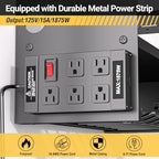 YYR Power Tool Organizer Wall Mount with Charging Station, Cordless Tools Hanger and Battery Storage Rack for Garage Organization, Heavy Duty Drill Holder Shelf Build in Metal Power Strip - Black - Image 2