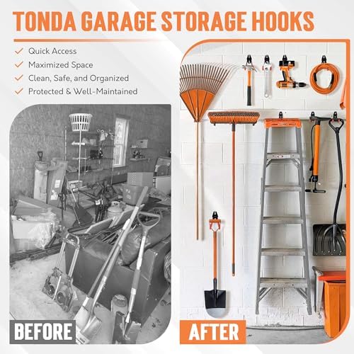 TONDA Garage Hooks, 20 Pack Wall Storage Hooks for Bike, Ladder and Tools - Image 3