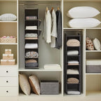 YOUDENOVA Hanging Closet Organizer and Storage, 6-Shelf, Grey | Dorm Room Essentials for Guys, Clothes Organizer with 2 Side Pockets, Hanging Shelves for Closet Storage, Breathable Fabric - Image 4