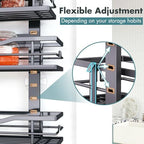 Eastherry Over The Door Pantry Organizer，9-Tier Over The Door Organizer with Adjustable Basket，Metal Hanging Pantry Organizers and Storage for Kitchen, Back of Door Seasoning Rack (Black) - Image 5