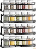 LUCYCAZ 4 Pack Wall Mounted Spice Rack for Kitchen Cabinet,RV,Camper,Black by LUCYCAZ