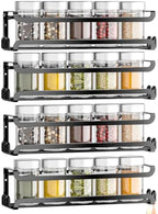 LUCYCAZ 4 Pack Wall Mounted Spice Rack for Kitchen Cabinet,RV,Camper,Black by LUCYCAZ