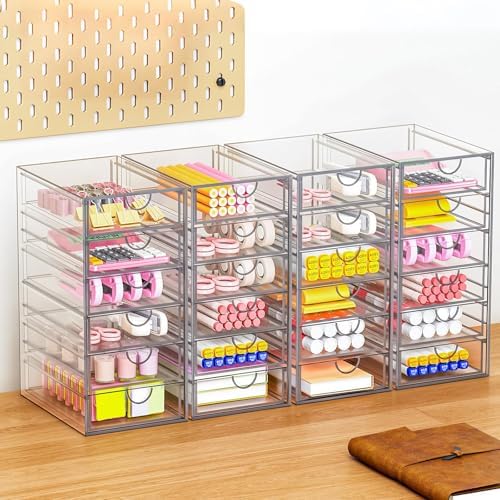 YFXCVSL 6-Pack Acrylic 31-Drawer Storage & Makeup Organizer for Desk - Image 7