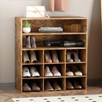 Shoe Storage Bench Cubby with 11 Cubbies, Wood Shoe Rack Organizer Cabinet by Garden4you