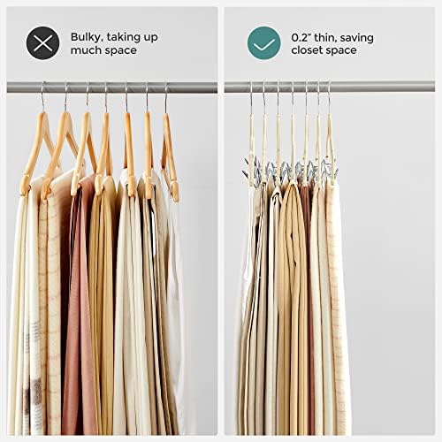 SONGMICS 20-Pack Pants Hangers, Velvet Hangers with Adjustable Clips - Image 4