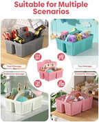4 Pack Portable Shower Caddy, Integrated Handle, Reinforced Plastic, Organizer Storage Bathroom Supplies and Beauty Products, Cleaning Supplies, Shower Basket for Home, Dorm, Shelf and Cabinet - Image 7