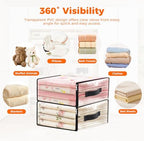 SpaceWhisper Clear Sheet Storage Bags, 6 Pack, 17.7 x 15.7 x 7.9 in | Sheet organizers and storage, zippered closure, thick plastic, reinforced handles, clothes, blankets, under-bed storage - Image 4