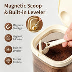 Airtight Food Storage Container with Magnetic Scoop & Built-in Leveler, 800ML Coffee Canister with Date Tracker, BPA Free UV Blocking Food Container for Coffee Beans, Ground Coffee, Tea, Sugar & Flour - Image 2