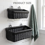 Wicker-Style Hanging Baskets, Plastic Basket for Kitchen Fruit Vegetable Organizing - Image 2
