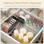 Criusia Drawer Organizer, 26 Pack Clear Plastic Drawer Organizer Bins, Versatile Organization and Storage Trays for Kitchen, Bathroom, Vanity Makeup and Office - Image 5