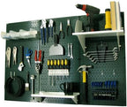 Wall Control Pegboard Organizer 4 ft. Metal Pegboard Standard Tool Storage Kit with Green Toolboard and White Accessories by Wall+Control