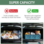 Trunk Organizer Collapsible Car Organizer with Handle Car Storage Box Bin for Groceries SUV Utility Tote Bag Portable Vehicle Container Sea Wave Blue Summer - Image 4