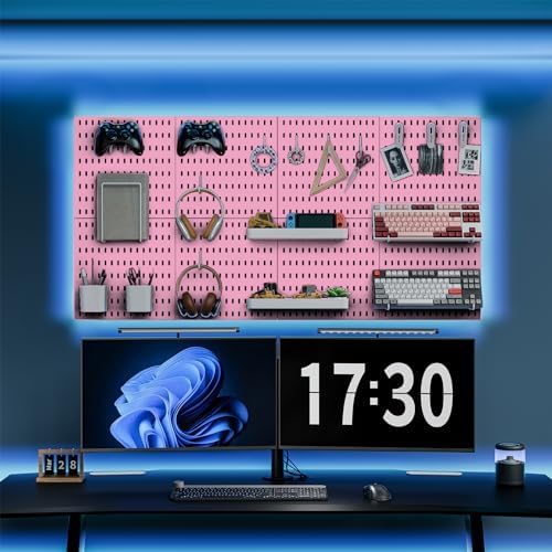 MULSAME Pegboard Combination Kit, 25.2" x 25.2" Wall Mounted Storage Set with 4 Pegboards & 20 Accessories Hanging, Peg Boards Organizer - Image 2