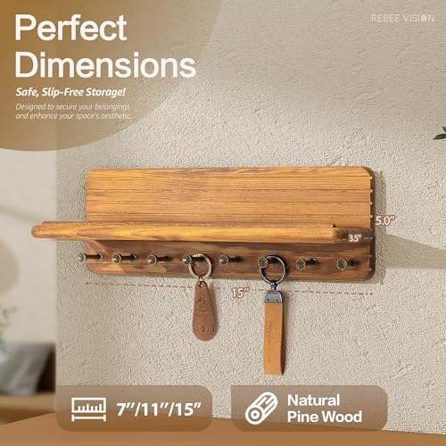 Rebee Vision Key Holder Wall Mount with 8 Key Hooks for Home Decor, Yellow - Image 2