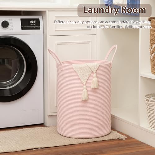 OIAHOMY 100L Nursery Hamper Laundry Basket Laundry Hamper Pink - Image 4