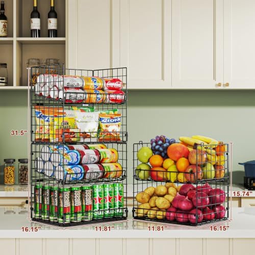 JKsmart 6-Tier XXL Stackable Wire Basket, Snack Organizer for Countertop - Image 7