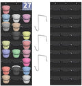 Hat Rack for Baseball Caps, 27 Pockets Over The Door Baseball Hat Organizer, Fitted Hat Storage for Closet Wall Mount Bag With Large Pockets & 3 Hooks, Hat Holder Hanger Organization to Display Caps by clbutgeOrganizer