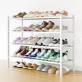 Smiry Bamboo Shoe Rack, 16 Vertical Slats, 4 Tier - 33.7" Wide, White by Smiry
