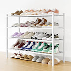 Smiry Bamboo Shoe Rack, 16 Vertical Slats, 4 Tier - 33.7" Wide, White by Smiry