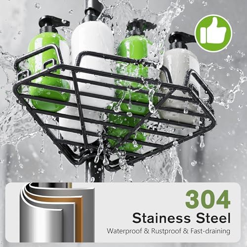 DAOYA Shower Caddy Tension Pole Shower Organizer Tension Rod with Towel Bar - Image 4