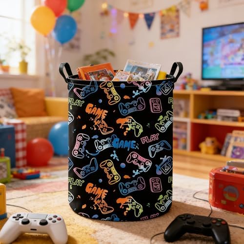 Game Fabric Storage Bin Nursery Organizer Basket - Image 4