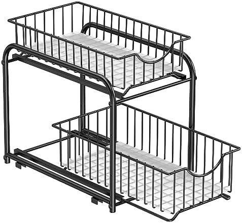 SONGMICS 2-Tier Pull Out Cabinet Organizers, Under Sink Organizer, Bathroom by Unknown