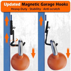 Heavy Duty Magnetic Garage Hooks,2 Pack Strong Large Magnet Hook for Power Drill,Garden Tools,Hose,Pegboard,Garage, Workshop,Magnetic Storage Hooks for Indoor Outdoor Hanging(Black) - Image 5