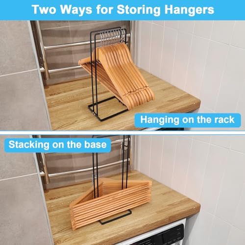 Hanger Organizer 4Pack Clothes Hanger Holder Organizer for Closet Laundry Room Coat Hanger Stacker for Wire Hangers Rack Stand Caddy for Adult Kids Velvet Pants Hangers Storage - Image 2