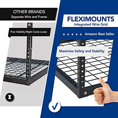 FLEXIMOUNTS 2x8 Overhead Garage Ceiling Storage Rack Organization, Black - Image 4