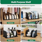 SPACEKEEPER Shelf Divider for Closet, Adjustable Purse Organizers, Black - Image 3