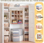3 Tier Hanging Closet Organizer, 10 Compartments Dual Row Storage, Beige | Closet Organizers and Storage with Large & Small Pockets, 3 Sturdy Hooks Support Heavy Loads, for Dorm, RV, Garment Rack - Image 6