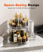Acina 2-Tier Bathroom Countertop Organizer: 360° Clear Lazy Susan Rotating Storage Tray - Spinning Perfume Cosmetics Vanity Shelf for Bathroom Cabinet, Kitchen (Large) - Image 3