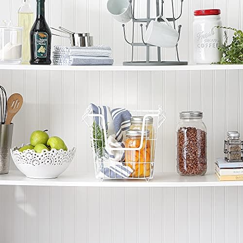 DII Metal Wire Utility Storage Bin, Large, 11x11x11", White - Image 5