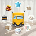 Bus Laundry Basket Storage Bin Foldable Laundry Hamper Clothes Storage Bucket Organizer 19.6x15.7 Inch For Laundry Room/Bedroom/Bathroom - Image 5