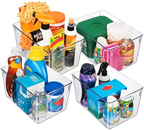 CLEARSPACE Plastic Storage Bins With lids – Perfect Kitchen Fridge Organizer, Pantry Organization, Cabinet Organizers (4 Pack) - Image 3