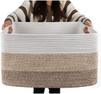 OIAHOMY Blanket Basket Laundry Basket Dog Toy Basket 75L Gradient Brown by MasterofSpaceOptimization