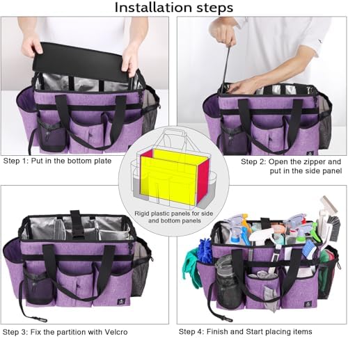 Large Cleaning Caddy Bag Built-in hard plastic sheet Aluminum foil lining - Image 7