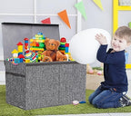 YOLOXO Toy Box Chest, Collapsible Sturdy Storage Bins with Lids, Extra Large Kids Toy Storage Organizer Boxes Bins Baskets for Kids, Boys, Girls, Nursery Room, Playroom, Closet (Linen Gray) - Image 7