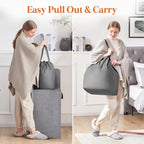 Lifewit Single Laundry Hamper with Lid, Removable Laundry Bags, Gray - Image 5