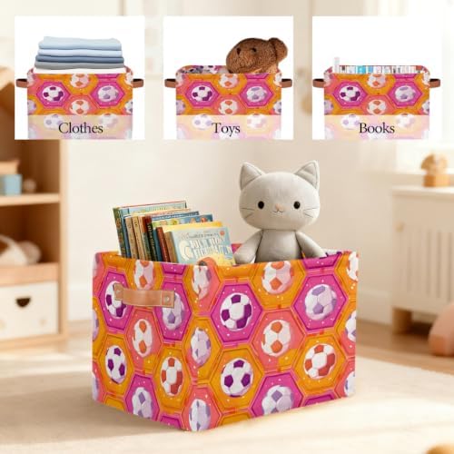 Ball Storage Basket Toy Storage Bins Collapsible Cube Organizer - Image 7
