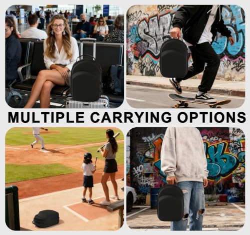 Black Hat Travel Case,Hat Case for Baseball Caps with Carry Handle and Adjustable Shoulder Strap Travel Hat Box for Travel and Home Storage - Image 6